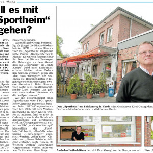 Wie soll es mit dem Sportheim weitergehen?